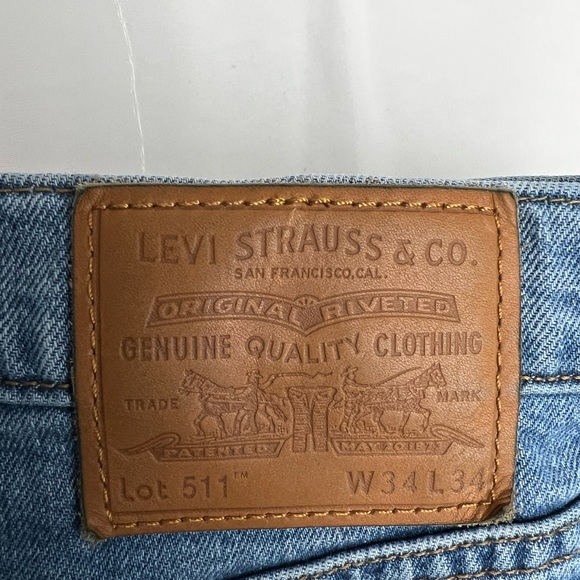 Levi’s 511 Men’s Jeans 34X34 Blue slim fit - Picture 5 of 6